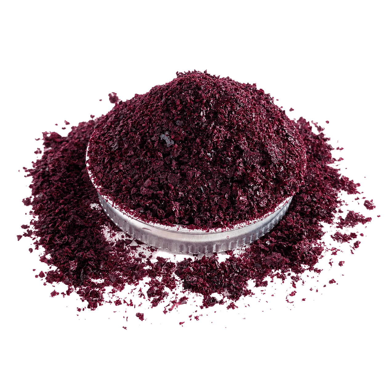 Mound of freeze-dried Mongolian wild blueberry powder